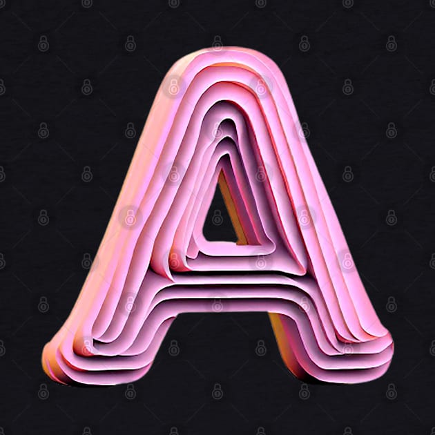 Letter A 3d pink by ChikoChic